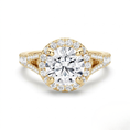 Round Cut Split-Shank Moissanite Halo Engagement Ring