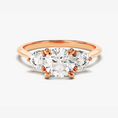 Load image into Gallery viewer, Round Cut with Three-Stone Moissanite Engagement Ring