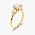 Load image into Gallery viewer, Round Cut with Three-Stone Moissanite Engagement Ring