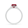 Load image into Gallery viewer, Round Garnet Solitaire Engagement Ring with Moissanite Pavé Band