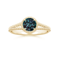 Round Lab Alexandrite Twist Rope Split Shank Promise Ring