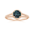 Round Lab Alexandrite Twist Rope Split Shank Promise Ring