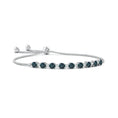 Round Lab Alexandrite with Moissanite Accents Adjustable Tennis Bolo Bracelet