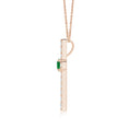 Round Lab-Created Emerald Center Cross Pendant Moissanite Necklace