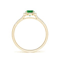 Round Lab-Created Emerald with Halo Moissanite Promise Ring