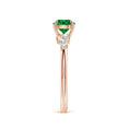 Round Lab-Created Emerald with Scattered Moissanite Accents Promise Ring