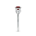 Round Lab-Created Ruby Promise Ring with Multi-Shape Moissanite Accents