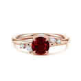 Round Lab-Created Ruby Promise Ring with Multi-Shape Moissanite Accents