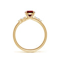 Round Lab-Created Ruby Promise Ring with Multi-Shape Moissanite Accents