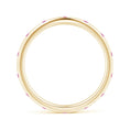 Round Lab-Grown Pink Sapphire Eternity Wedding Band - 3.0 mm