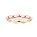 Round Lab-Grown Pink Sapphire Eternity Wedding Band - 3.0 mm