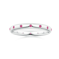 Round Lab-Grown Pink Sapphire Eternity Wedding Band - 3.0 mm