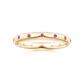 Round Lab-Grown Pink Sapphire Eternity Wedding Band - 3.0 mm