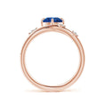 Round Lab Sapphire Multi-Layer Crossover with Scattered Moissanite Engagement Ring