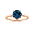 Round London Blue Topaz Solitaire Engagement Ring