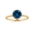Round London Blue Topaz Solitaire Engagement Ring