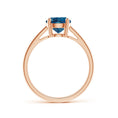 Round London Blue Topaz Solitaire Engagement Ring
