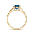 Round London Blue Topaz Solitaire Engagement Ring