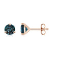 Round Martini-Set Lab-Grown Alexandrite Stud Earrings