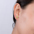 Round Martini-Set Peridot Stud Earrings