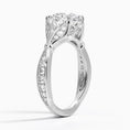 Round Moissanite Floral Openwork Cathedral Engagement Ring