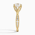 Round Moissanite Floral Openwork Cathedral Engagement Ring