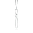 Round Moissanite Solitaire Ribbon Cross Pendant Necklace