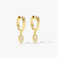 Load image into Gallery viewer, Round Moissanites Teardrop Hoop Earrings