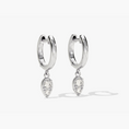 Load image into Gallery viewer, Round Moissanites Teardrop Hoop Earrings