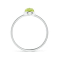 Round Peridot Bezel Promise Ring – 1.6 mm