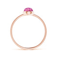 Domed Round Pink Tourmaline Bezel Promise Ring – 1.6 mm