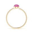 Domed Round Pink Tourmaline Bezel Promise Ring – 1.6 mm