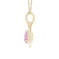 Round Pink Tourmaline Infinity Twist Pendant Necklace