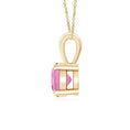 Round Pink Tourmaline Solitaire Pendant Necklace