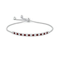 Round Prong-Set Lab Ruby and Moissanite Slim Bolo Bracelet