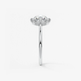 Round Rose Cut Moissanite Engagement Ring with Double Claw Prongs