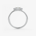 Round Rose Cut Moissanite Engagement Ring with Double Claw Prongs
