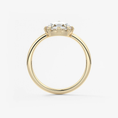Round Rose Cut Moissanite Engagement Ring with Double Claw Prongs