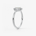 Round Rose Cut Moissanite Engagement Ring with Double Claw Prongs