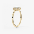 Round Rose Cut Moissanite Engagement Ring with Double Claw Prongs