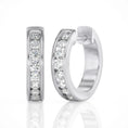 Load image into Gallery viewer, Round Cut Moissanite Huggie Hoop Earrings