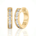 Load image into Gallery viewer, Round Cut Moissanite Huggie Hoop Earrings