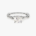 Twist Round Cut Moissanite Engagement Ring