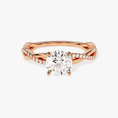 Twist Round Cut Moissanite Engagement Ring
