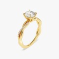 Twist Round Cut Moissanite Engagement Ring