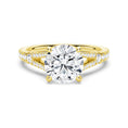 Load image into Gallery viewer, Round Cut Split-Shank Moissanite Engagement Ring