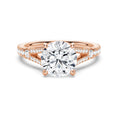 Round Cut Split-Shank Moissanite Engagement Ring