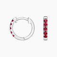 Load image into Gallery viewer, Ruby Huggie Hoop Earrings