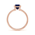 Semi Bezel Emerald-Cut Lab-Grown Blue Sapphire Solitaire Engagement Ring