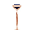 Semi Bezel Emerald-Cut Lab-Grown Blue Sapphire Solitaire Engagement Ring